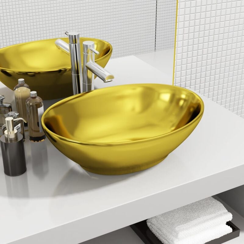 foto del prodotto lavandino 40x33x13,5 cm in ceramica oro vidaxl