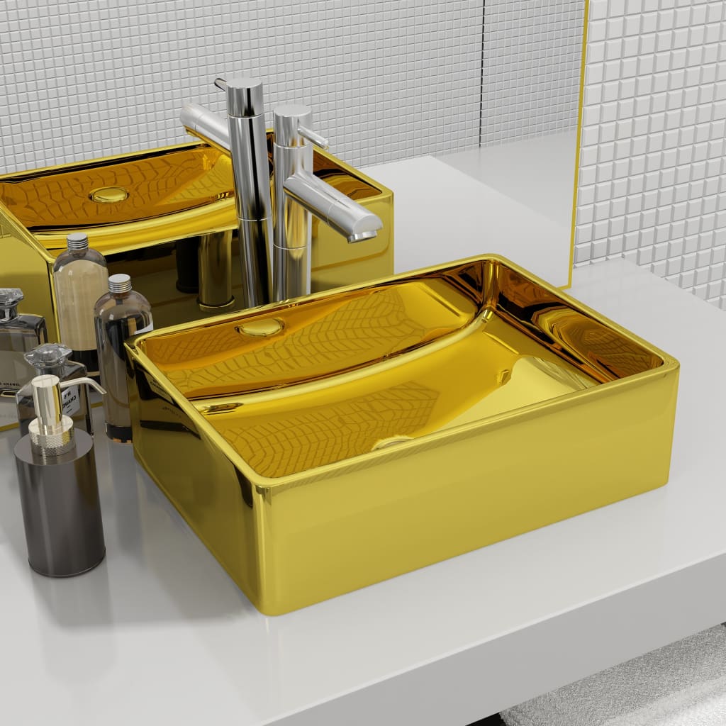 foto del prodotto lavandino 41x30x12 cm in ceramica oro cod mxl 73247