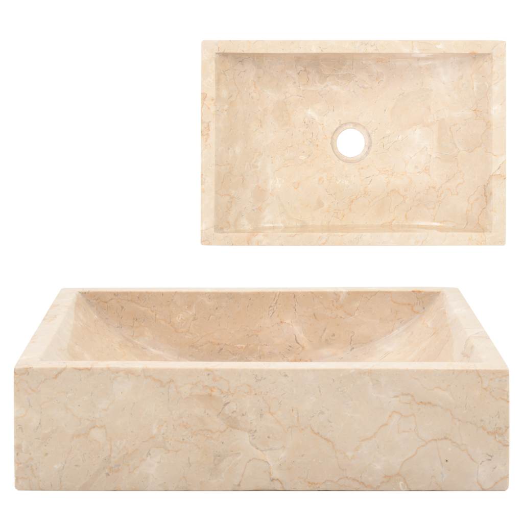 foto del prodotto lavandino 45x30x12 cm in marmo crema