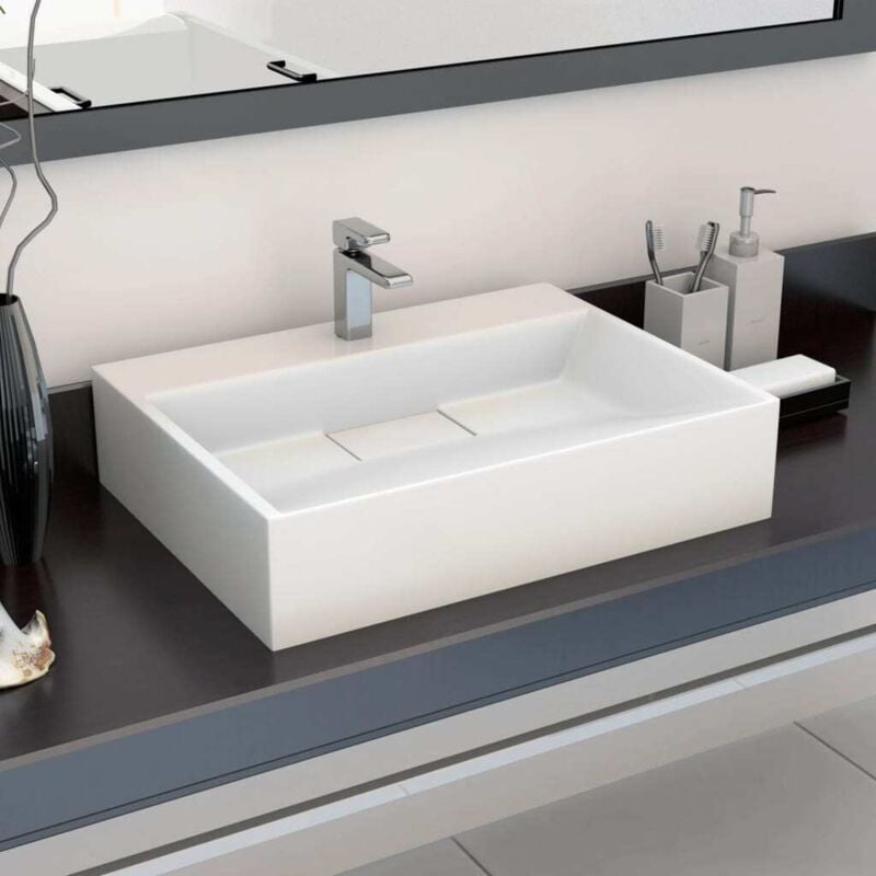 foto del prodotto lavandino 50x38x13 cm blocco in marmo minerale bianco vidaxl
