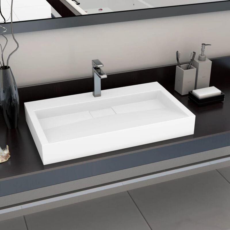 foto del prodotto lavandino 80x46x11 cm blocco in marmo minerale bianco vidaxl