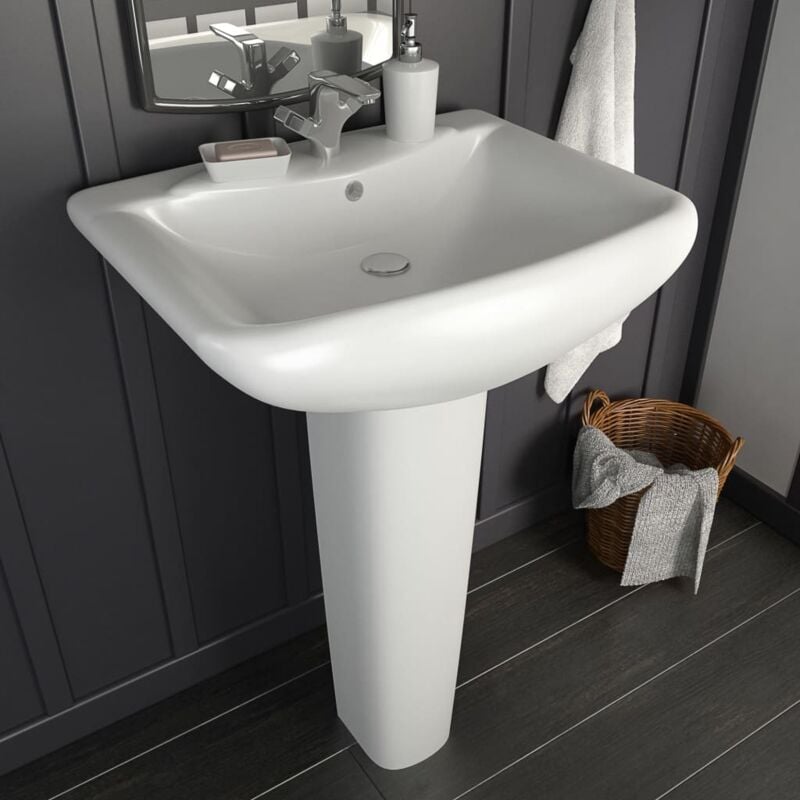 foto del prodotto lavandino a colonna in ceramica bianca 580x470x200 mm vidaxl