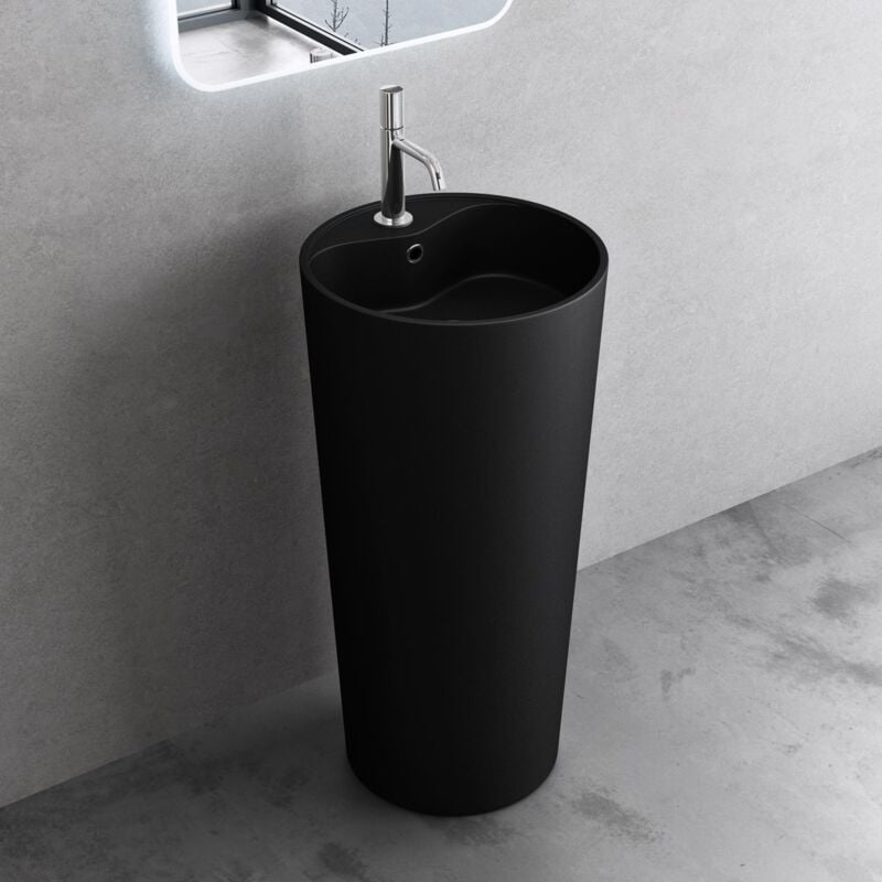 foto del prodotto lavandino a colonna, lavandino su piedistallo 44.5x44.5x90cm, lavabo su colonna per bagni da minerale fuso colossum35, un foro per la rubinetteria,