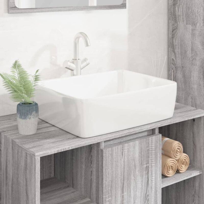 foto del prodotto lavandino bianco 48x37x13 cm in ceramica rettangolare vidaxl