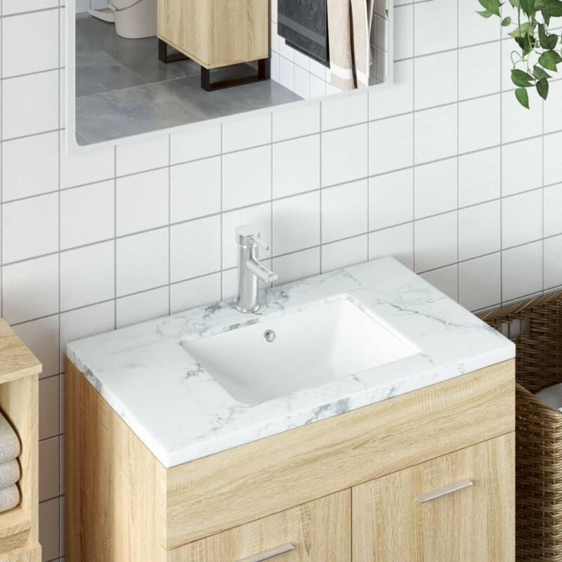 foto del prodotto lavandino da bagno bianco 52x38,5x19,5 cm rettangolare ceramica vidaxl