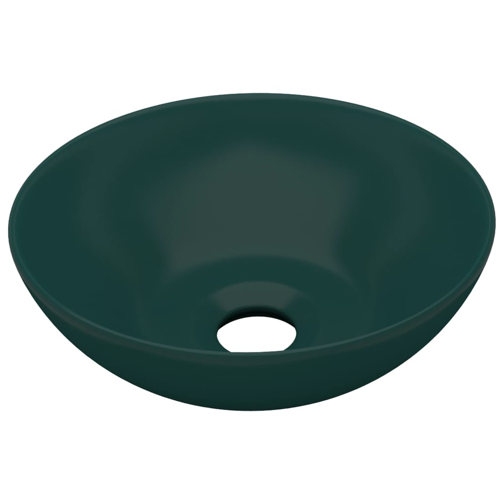 foto del prodotto lavandino da bagno rotondo da appoggio wc lavabo cucina stanza cosmetici interno casa 28 cm ceramica verde scuro 02 0002723