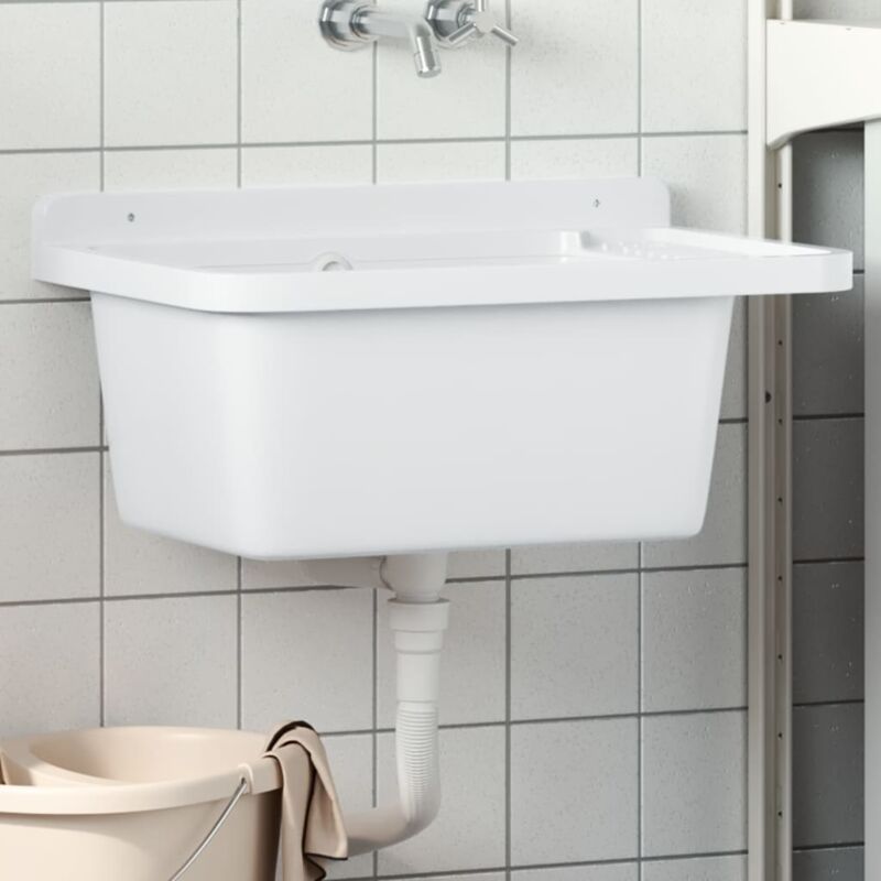 foto del prodotto lavandino di servizio a parete bianco 60x40x28 cm in resina vidaxl