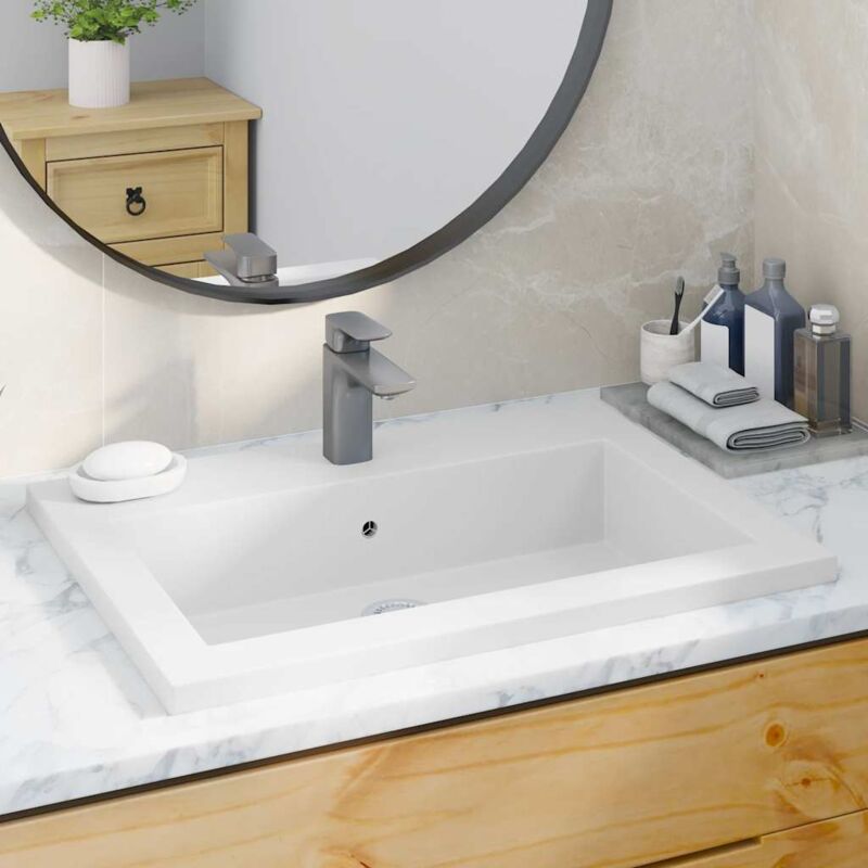 foto del prodotto lavandino in granito 600x450x120 mm bianco vidaxl