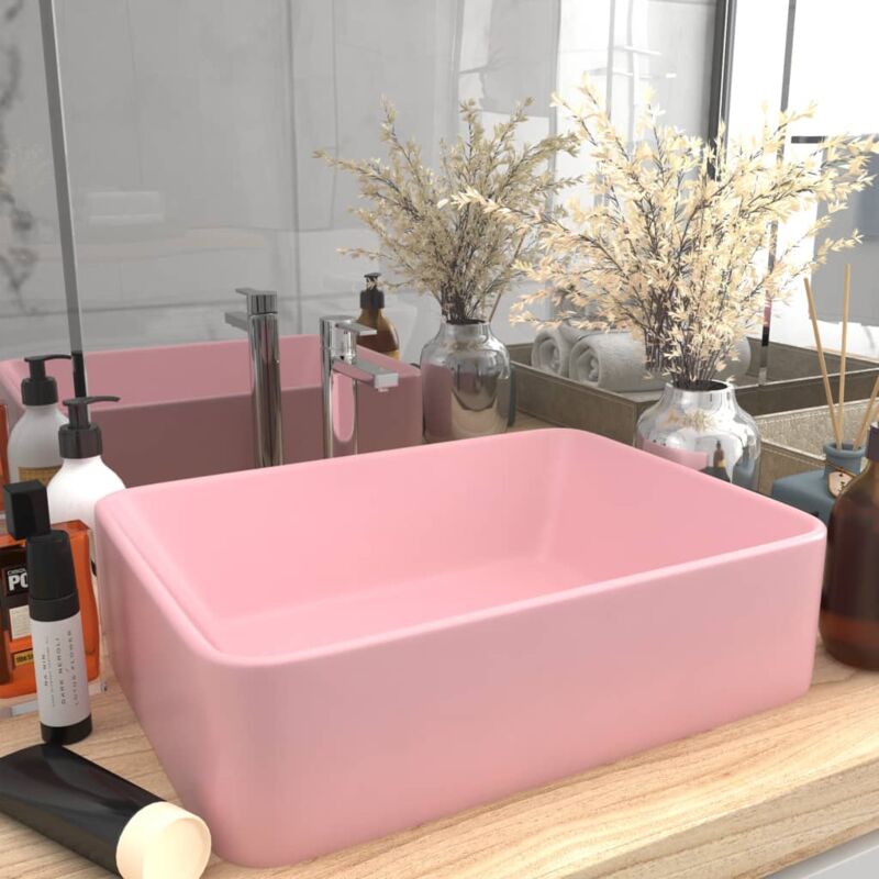 foto del prodotto lavandino luxury rosa opaco 41x30x12 cm in ceramica vidaxl
