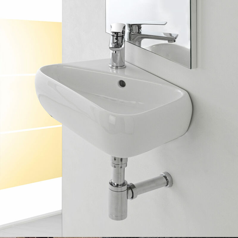 foto del prodotto lavandino sospeso in ceramica lavabo piccolo per bagno lavanderia