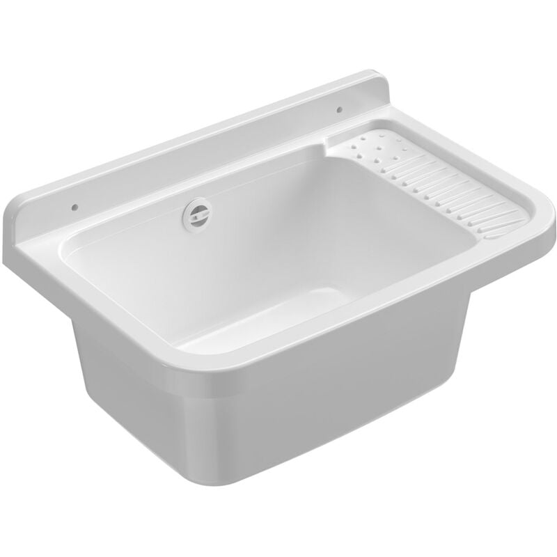 foto del prodotto lavatoio 50x35x24 cm pilozzo a parete in resina bianco