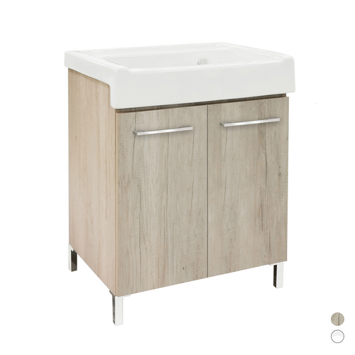 foto del prodotto lavatoio 75x50 cm con lavabo in ceramica 2 ante bianco