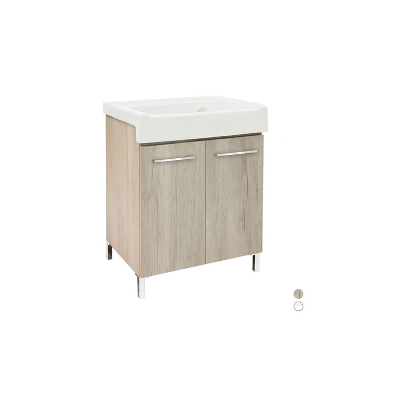 foto del prodotto lavatoio 75x50 cm con lavabo in ceramica 2 ante olmo