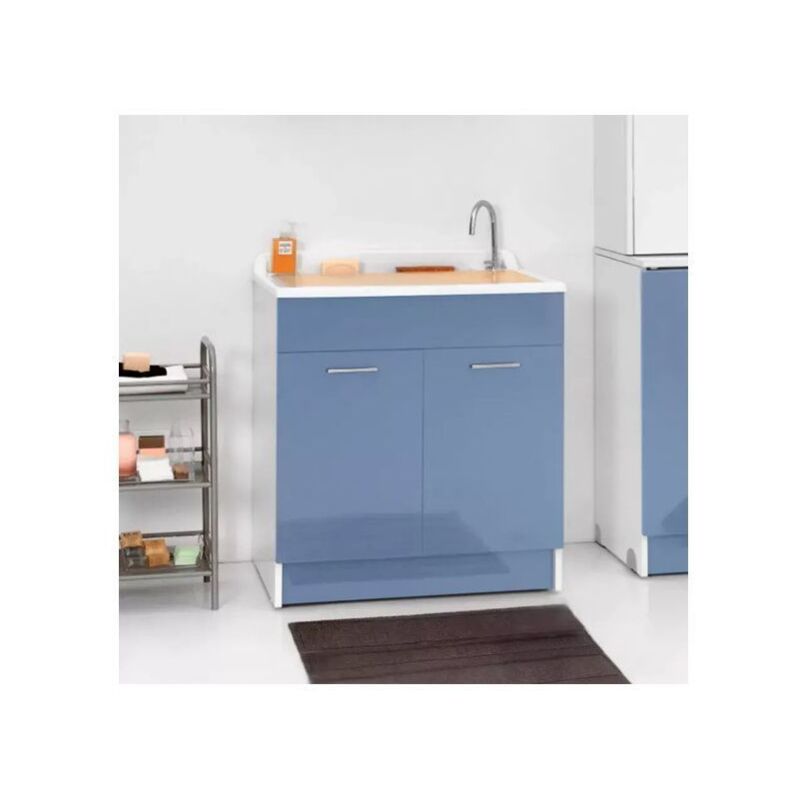 foto del prodotto lavatoio colavene twist max 2 ante e asse lavapanni 80x60x89 celeste 24180d