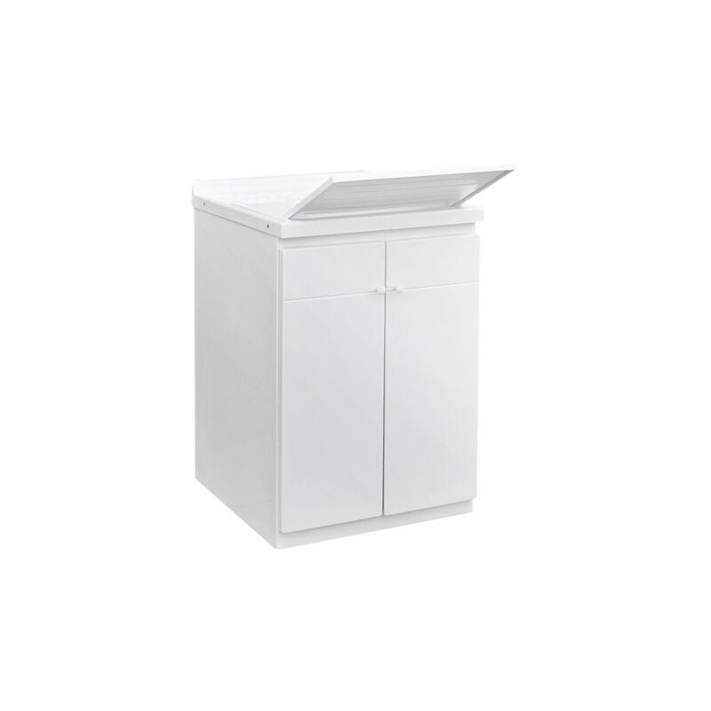 foto del prodotto lavatoio con mobile in abs e con tavola in polipropilene l cm. 60 x p cm. 60 2 ante dh