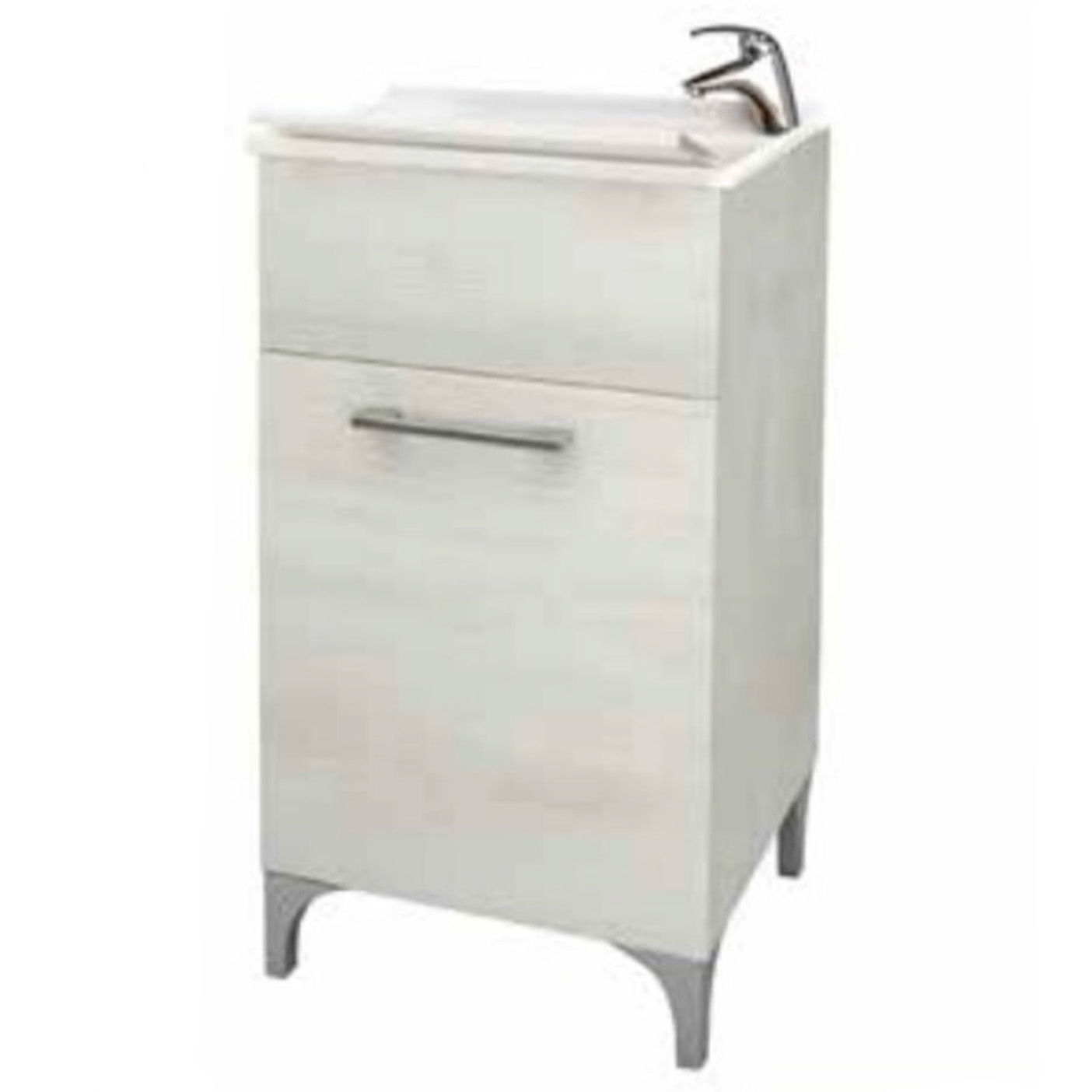 foto del prodotto lavatoio con un' anta, cm. 45 x 50 rovere bianco rovere bianco