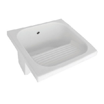 foto del prodotto lavatoio in ceramica con strizzatoio 60x60 cm