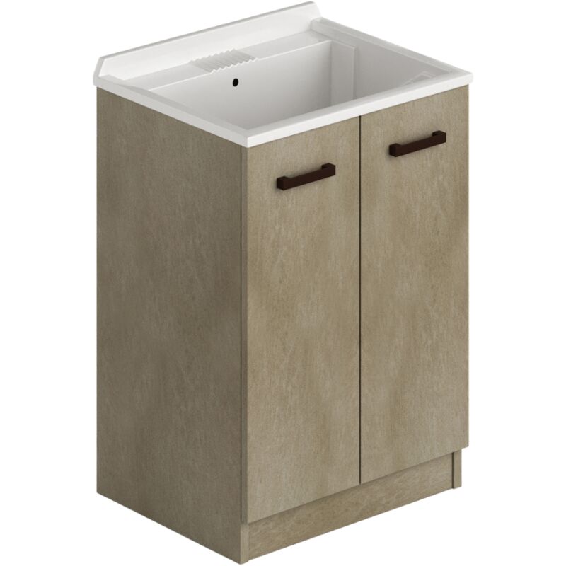 foto del prodotto lavatoio in legno 61x50 due ante colore argilla