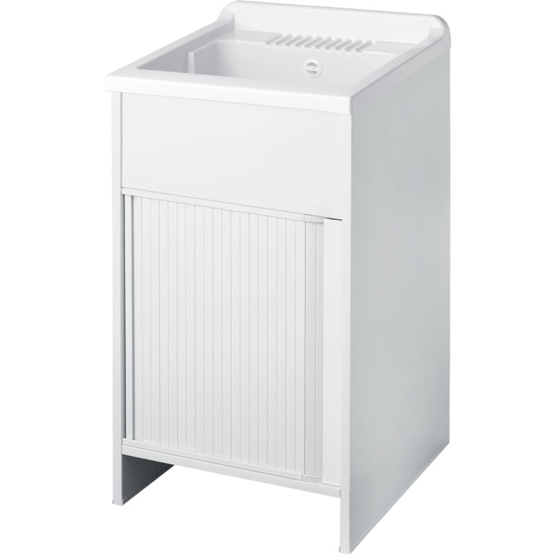 foto del prodotto lavatoio in pvc in kit a serrandina 50x50 per interni esterni bianco