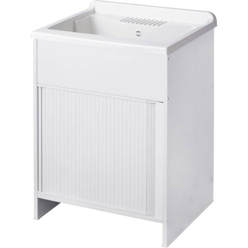 foto del prodotto lavatoio in pvc in kit a serrandina 60x50 per interni esterni bianco