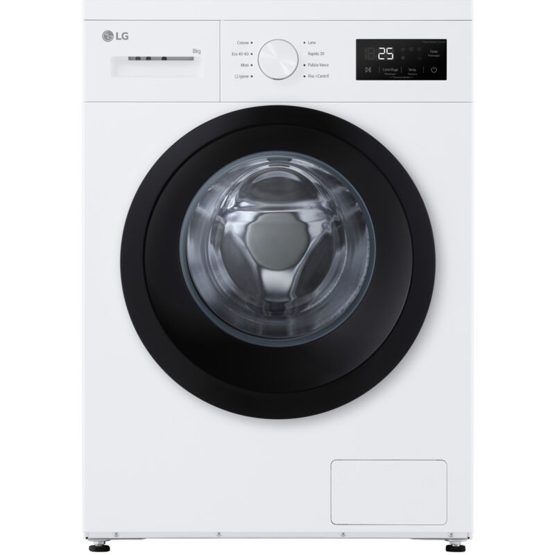 foto del prodotto lavatrice slim f4na10s8nwk 8kg 1400 giri classe a hygienesteam bianco lg