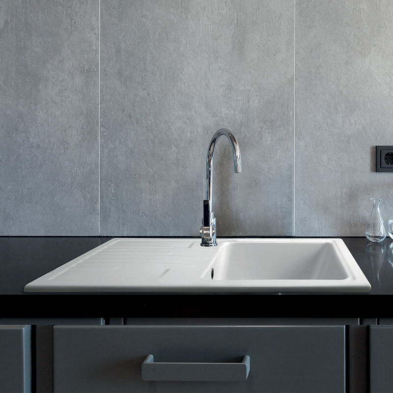 foto del prodotto lavello 86x50 cm da incasso in ceramica bianco