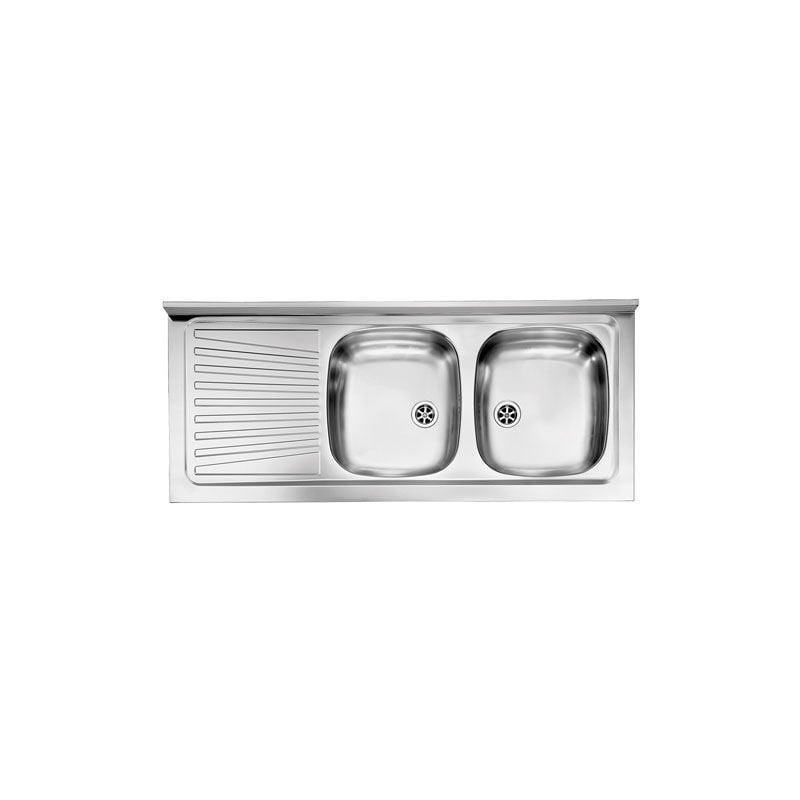 foto del prodotto lavello acciaio inox 2 vasche con gocciolatoio per