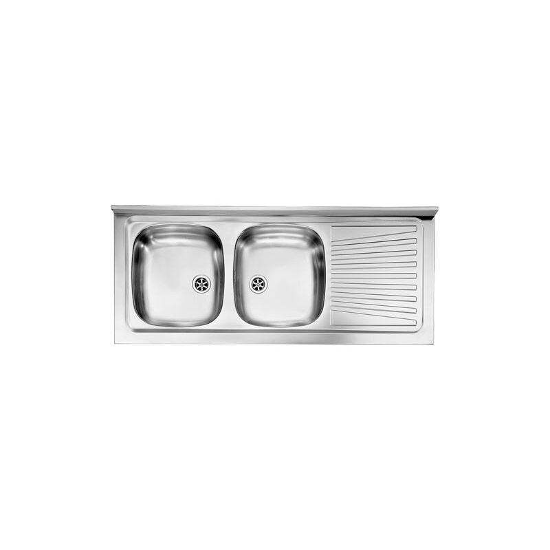 foto del prodotto lavello acciaio inox 2 vasche con gocciolatoio per