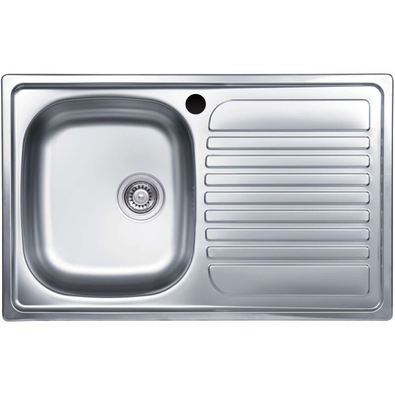 foto del prodotto lavello acciaio inox cucina1 vasca sinistra + gocciolatoio destra 80x50 cm