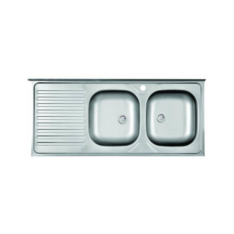 foto del prodotto lavello appoggia 2 vasche dx c goccia 50x120cm mabel