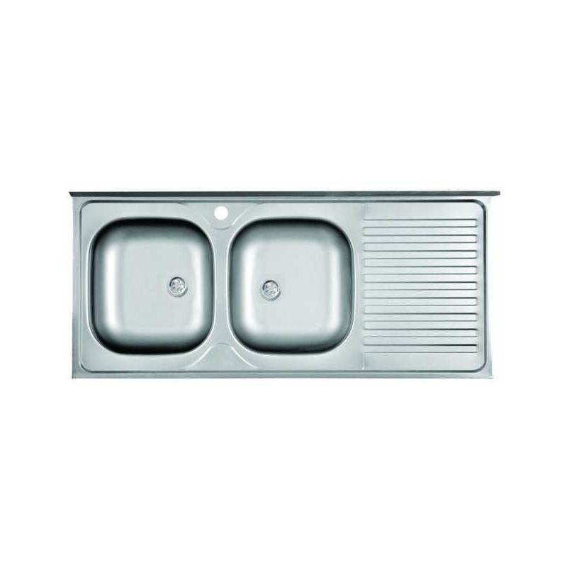 foto del prodotto lavello appoggia 2 vasche sx c goccia 50x120cm mabel