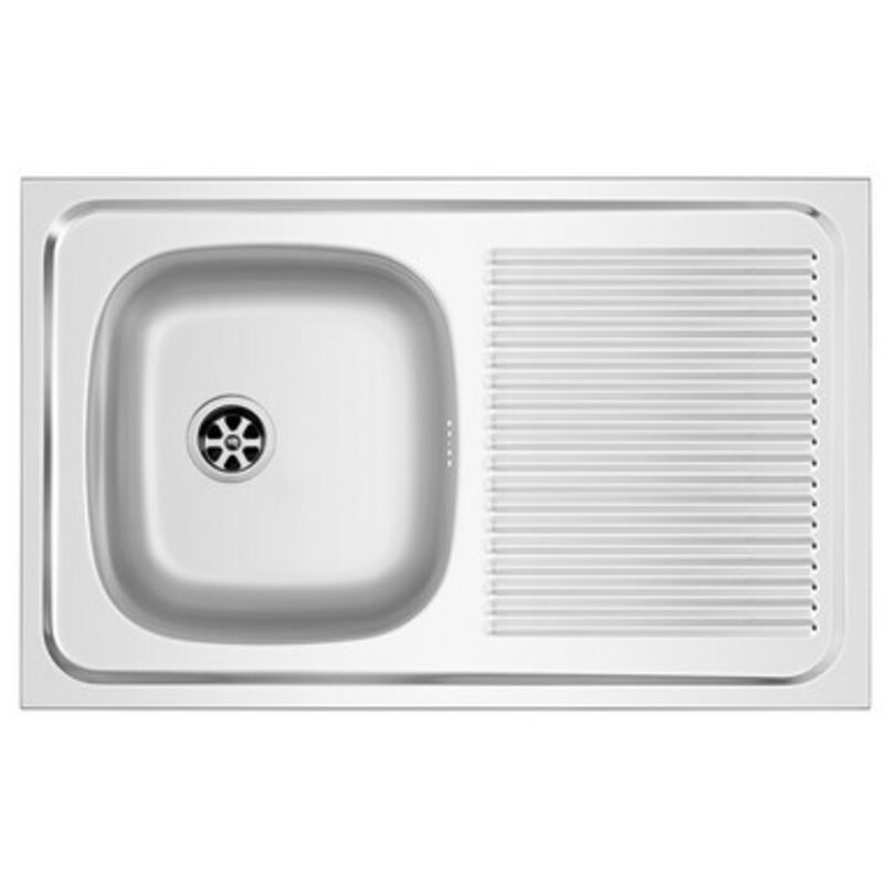 foto del prodotto lavello appoggio in acciaio inox mod. la02 cm 80x50 cm. 80 gocciolatoio sx