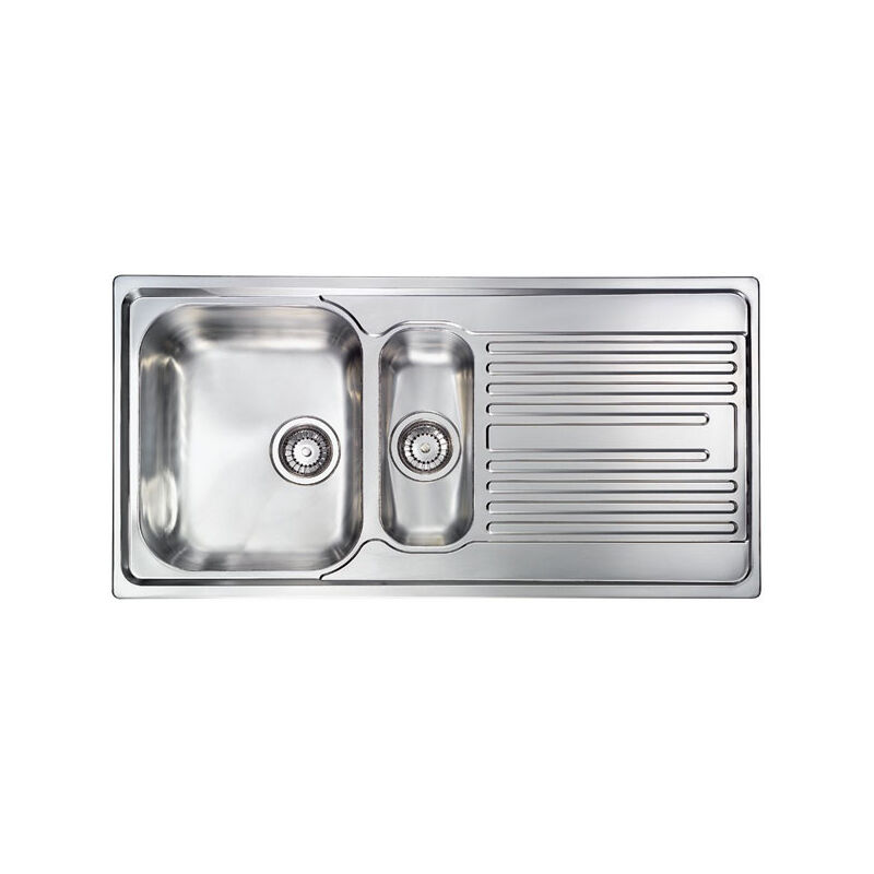 foto del prodotto lavello atlantic 100x50 2 vasche destre gocciolatoio acciaio inox