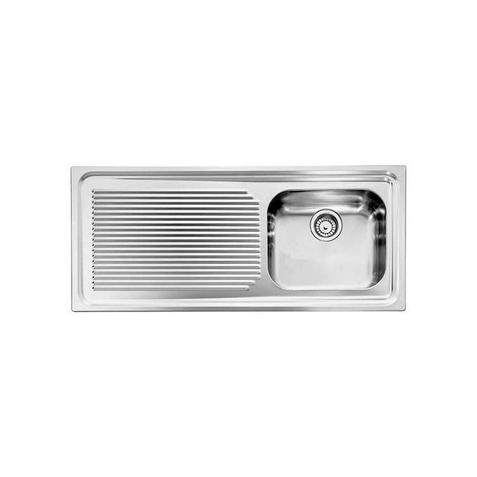 foto del prodotto lavello aurora 116x50 1 vasca destra gocciolatoio acciaio inox