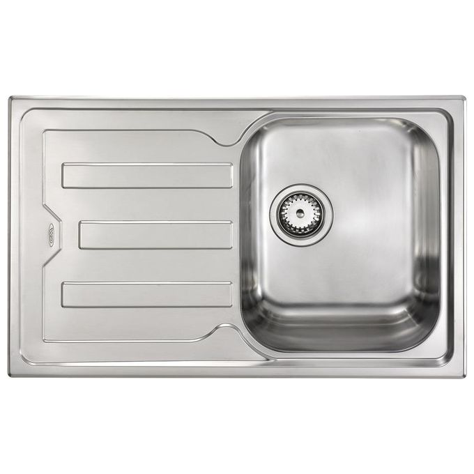foto del prodotto lavello cristal 79x50 1 vasca destra gocciolatoio acciaio inox
