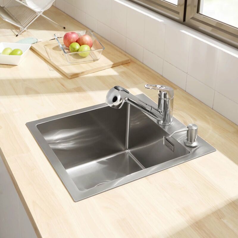 foto del prodotto lavello cucina 1 vasca 40 45 cm cecipa lavandino cucina in acciaio inox 304 almeno 40 cm dal fondo dell armadio con raccordi di scarico e