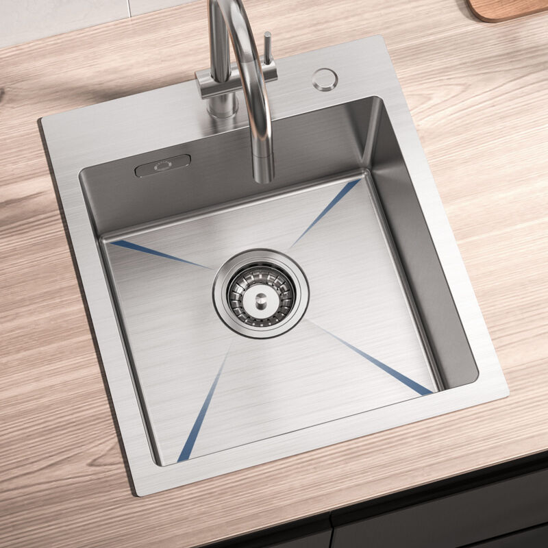 foto del prodotto lavello cucina 1 vasca 40 45 cm lavello in acciaio inox 304 filotop o montaggio ad incasso ad almeno 40 cm dal fondo del mobile cecipa
