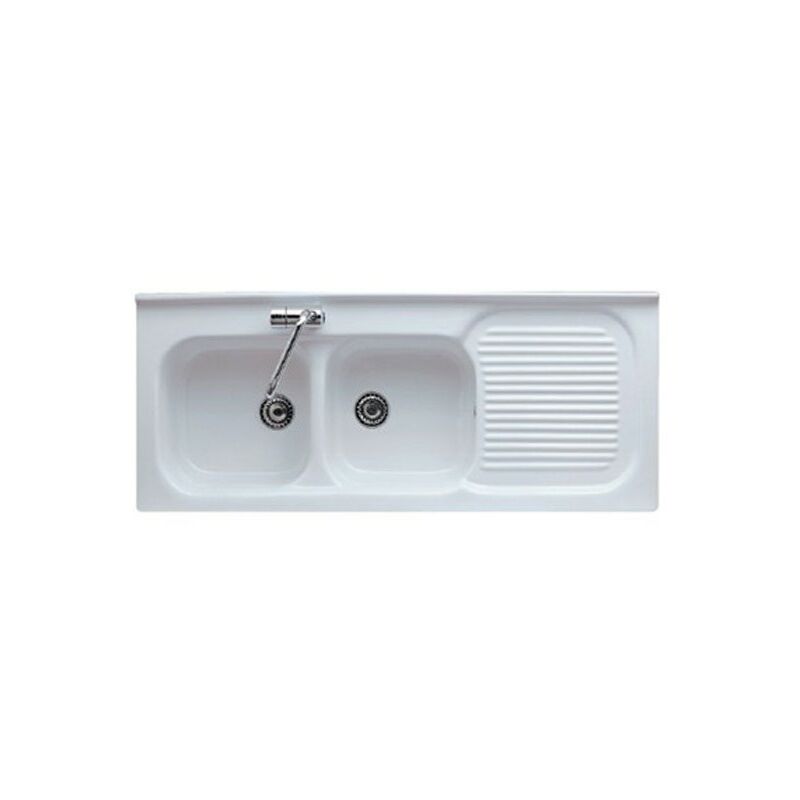foto del prodotto lavello cucina 2 vasche per mobile 122x50 h5 in ceramica con
