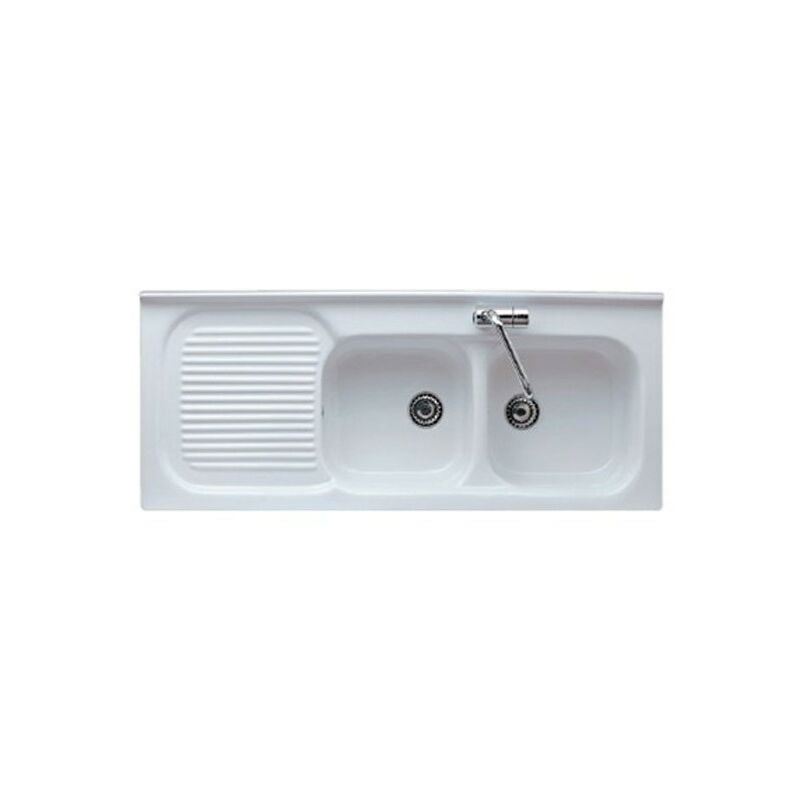 foto del prodotto lavello cucina 2 vasche per mobile 122x50 h5 in ceramica con