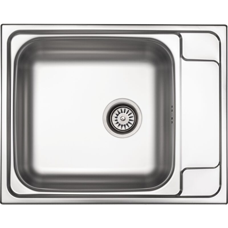 foto del prodotto lavello cucina da incasso 63 x 50 in acciaio con gocciolatoio deante soul zeo011b acciaio spazzolato