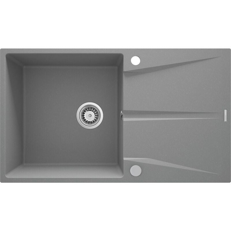 foto del prodotto lavello cucina in granito colore grigio metallizzato con gocciolatoio 86 x 50 cm deante corio zrcs11a grigio