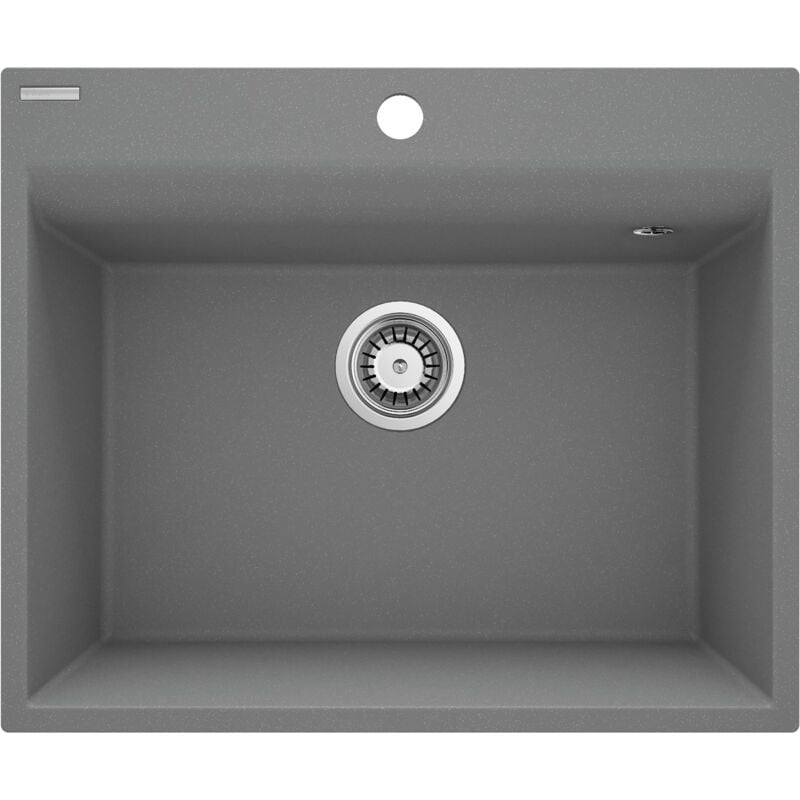 foto del prodotto lavello cucina in granito singola vasca 60 x 50 cm grigio metallizzato deante corio zrcs10a grigio
