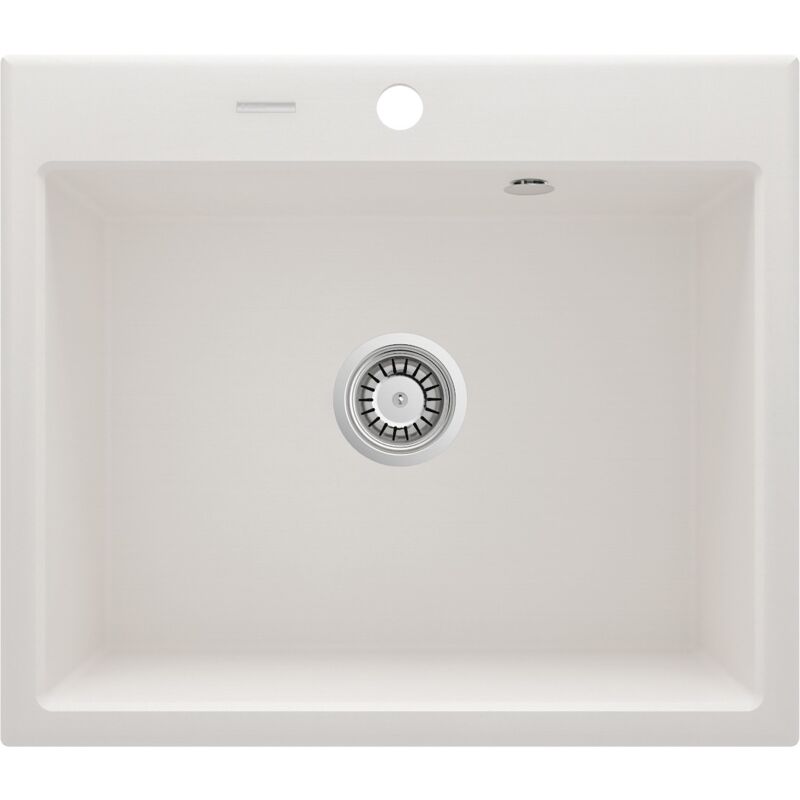foto del prodotto lavello cucina singola vasca colore bianco in granito 60 x 52 cm deante andante zqna103 bianco