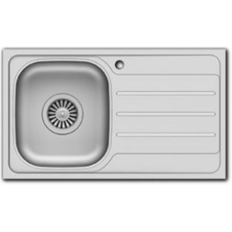 foto del prodotto lavello da appoggio in acciaio inox una vasca e goccciolatoio sx 50x86 mabel