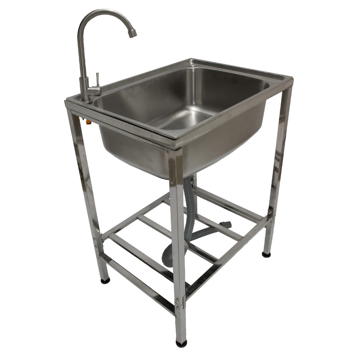 foto del prodotto lavello da campeggio con rubinetto per l'acqua portatile lavabo in acciaio inox lavandino per glamping con attacco per l'acqua e scarico