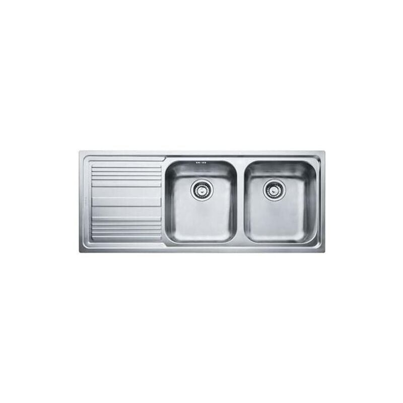 foto del prodotto lavello da cucina 2 vasche a destra ad incasso 116x50 cm acciaio inox modello logica line 101.0150.821 franke