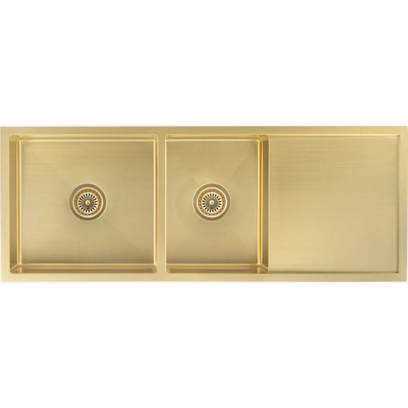 foto del prodotto lavello da cucina doppio 1180 mm ottone spazzolato filao