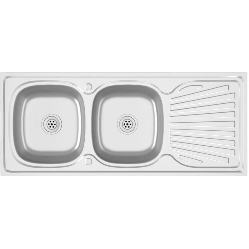 foto del prodotto lavello da cucina doppio lavabo lavello da sottopiano lavabo da cucina lavabo da sottopiano interno di casa argento 120 cm acciaio inossidabile