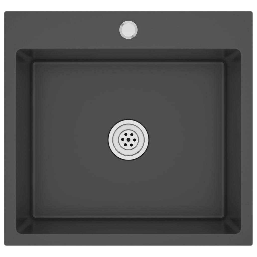 foto del prodotto lavello da cucina fatto a mano 53 x 50 cm acciaio inox nero 02 0002460