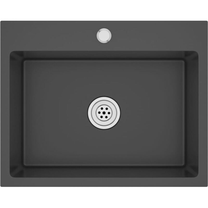 foto del prodotto lavello da cucina fatto a mano 55 x 44 cm acciaio inox nero 020002462